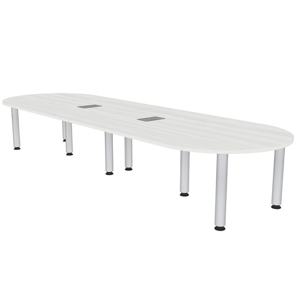 45 in W, 144 in L, 29 in H, Engineered Wood Top, White